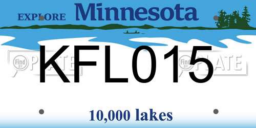 KFL015 Minnesota License Plate