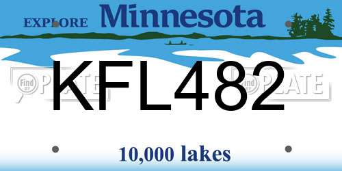 KFL482 Minnesota License Plate