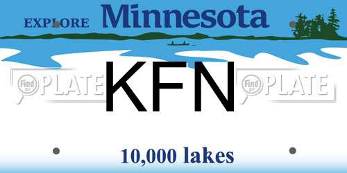 KFN Minnesota License Plate