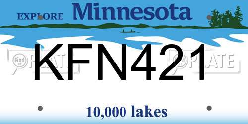 KFN421 Minnesota License Plate