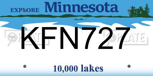 KFN727 Minnesota License Plate