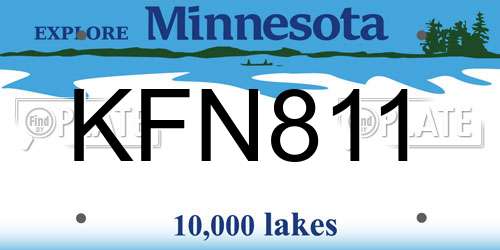 KFN811 Minnesota License Plate