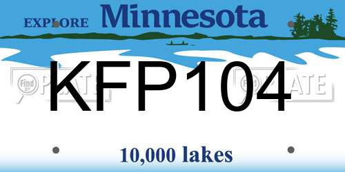 KFP104 Minnesota License Plate