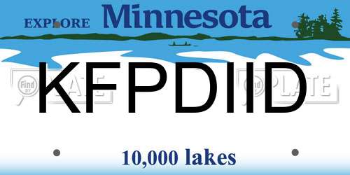 KFPDIID Minnesota License Plate