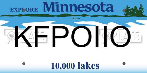 KFPOIIO Minnesota License Plate