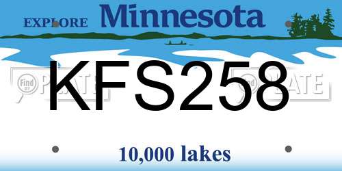 KFS258 Minnesota License Plate