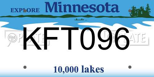 KFT096 Minnesota License Plate