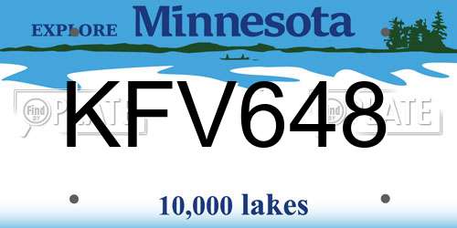 KFV648 Minnesota License Plate