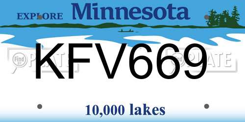 KFV669 Minnesota License Plate