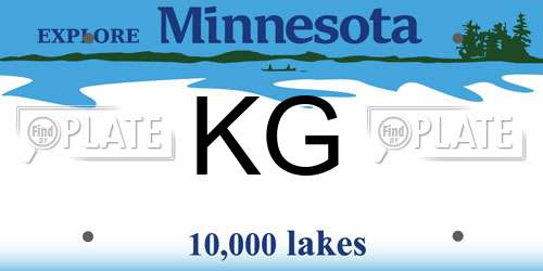 KG Minnesota License Plate