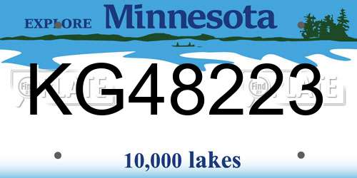 KG48223 Minnesota License Plate