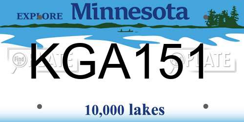 KGA151 Minnesota License Plate