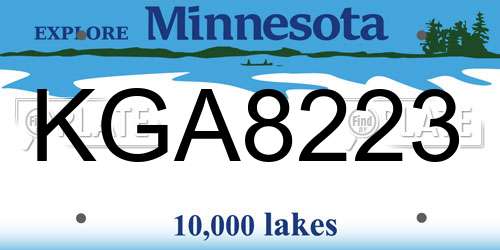 KGA8223 Minnesota License Plate