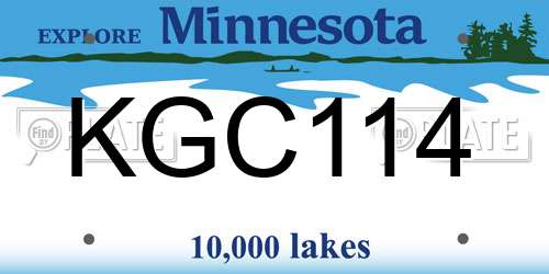 KGC114 Minnesota License Plate