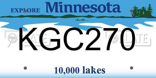 KGC270 Minnesota License Plate