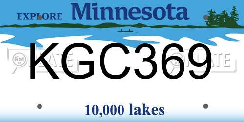 KGC369 Minnesota License Plate