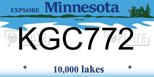 KGC772 Minnesota License Plate