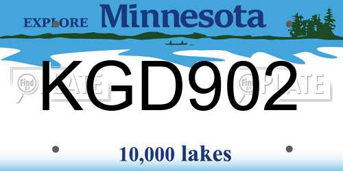 KGD902 Minnesota License Plate