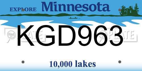 KGD963 Minnesota License Plate