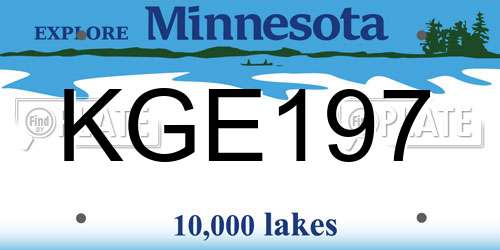 KGE197 Minnesota License Plate
