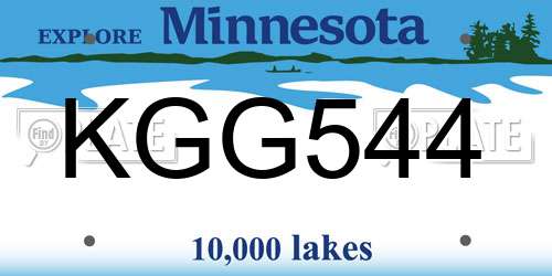 KGG544 Minnesota License Plate