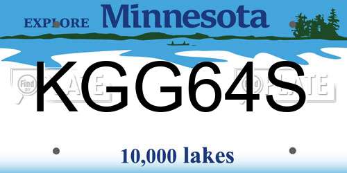 KGG64S Minnesota License Plate