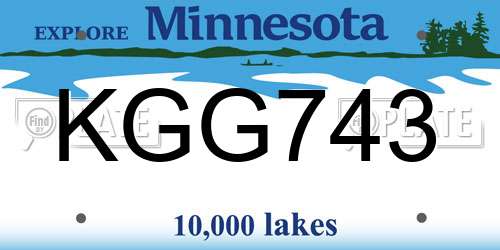 KGG743 Minnesota License Plate