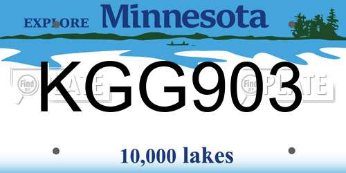 KGG903 Minnesota License Plate