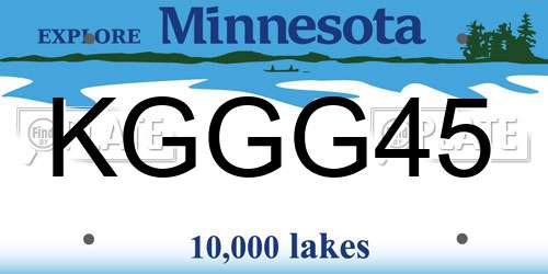 KGGG45 Minnesota License Plate
