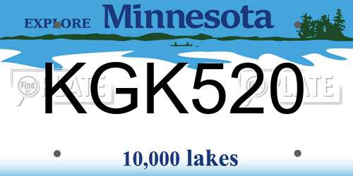 KGK520 Minnesota License Plate