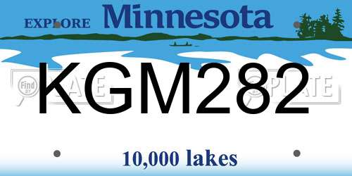 KGM282 Minnesota License Plate