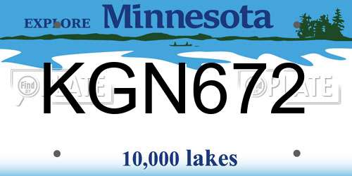 KGN672 Minnesota License Plate