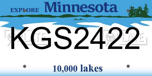 KGS2422 Minnesota License Plate