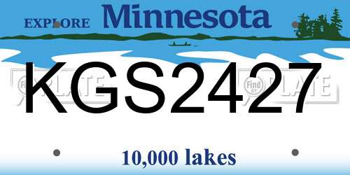 KGS2427 Minnesota License Plate