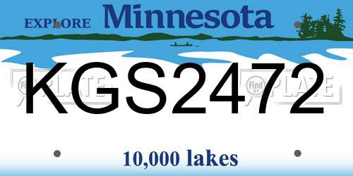 KGS2472 Minnesota License Plate