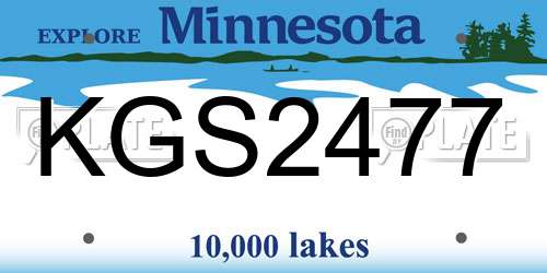 KGS2477 Minnesota License Plate