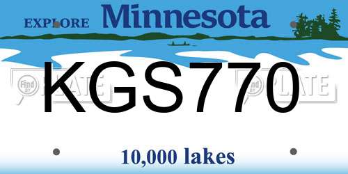 KGS770 Minnesota License Plate