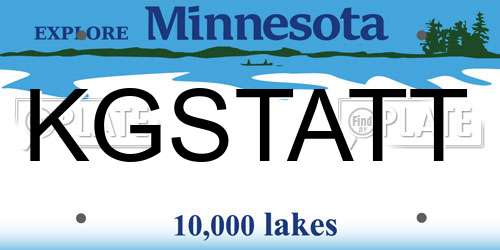 KGSTATT Minnesota License Plate