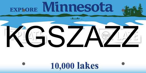 KGSZAZZ Minnesota License Plate
