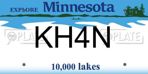 KH4N Minnesota License Plate