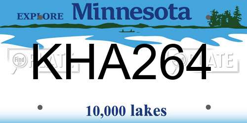 KHA264 Minnesota License Plate
