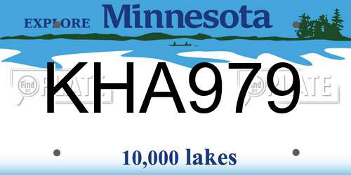 KHA979 Minnesota License Plate