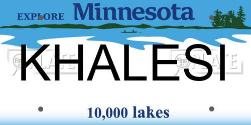 KHALESI Minnesota License Plate