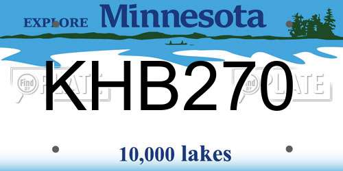 KHB270 Minnesota License Plate
