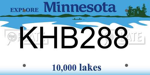 KHB288 Minnesota License Plate