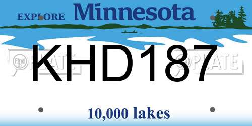 KHD187 Minnesota License Plate