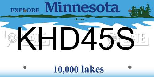 KHD45S Minnesota License Plate