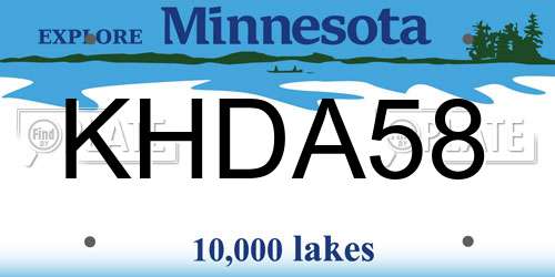 KHDA58 Minnesota License Plate