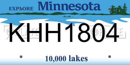 KHH1804 Minnesota License Plate