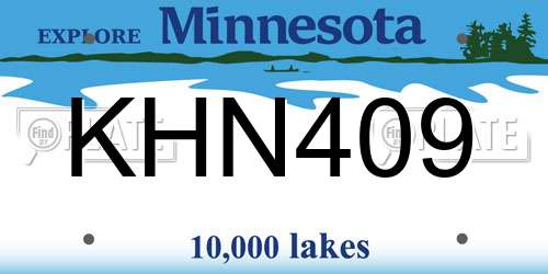 KHN409 Minnesota License Plate